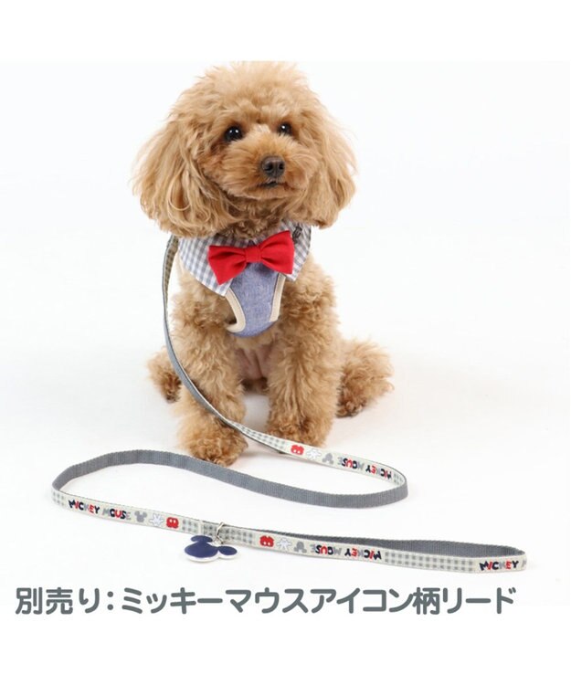 PET PARADISE ミッキーマウス  ベストハーネス 【SS】アイコン柄 小型犬 グレー