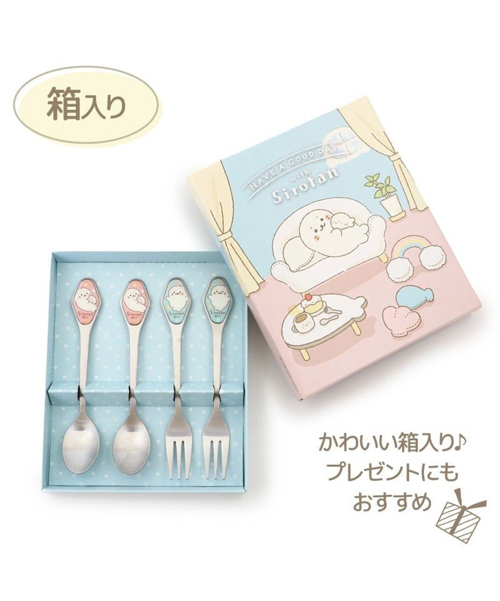 Mother garden しろたん ステンレス ティースプーン＆ケーキフォーク 【４本セット】 専用箱入り 日本製 