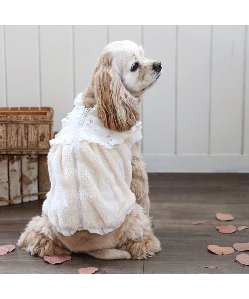 PET PARADISE ペットパラダイス ボア ジップベスト 《お花》 中型犬 大型犬 