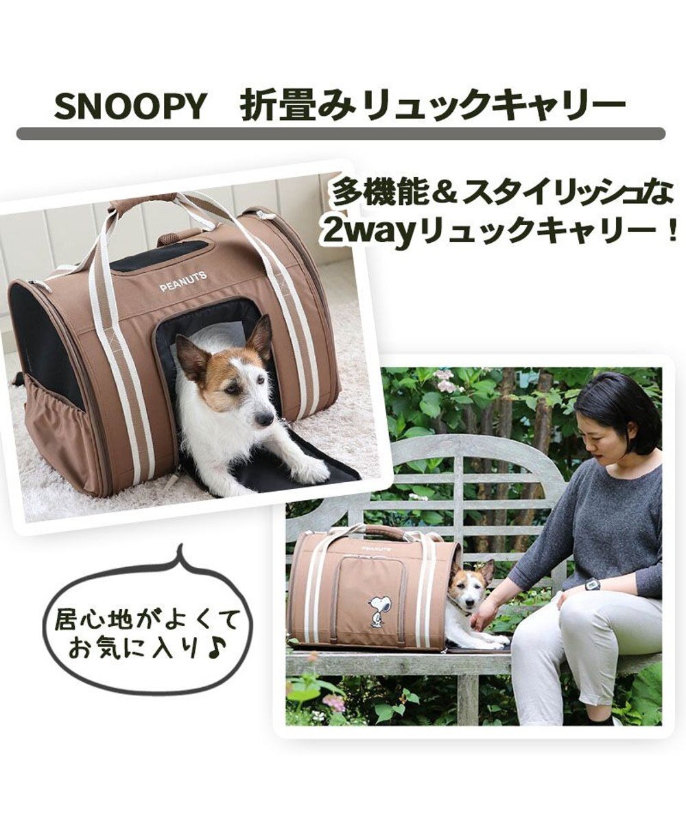 PET PARADISE スヌーピー シンプル 折り畳み リュック キャリーバッグ  小型犬 胴長犬種 