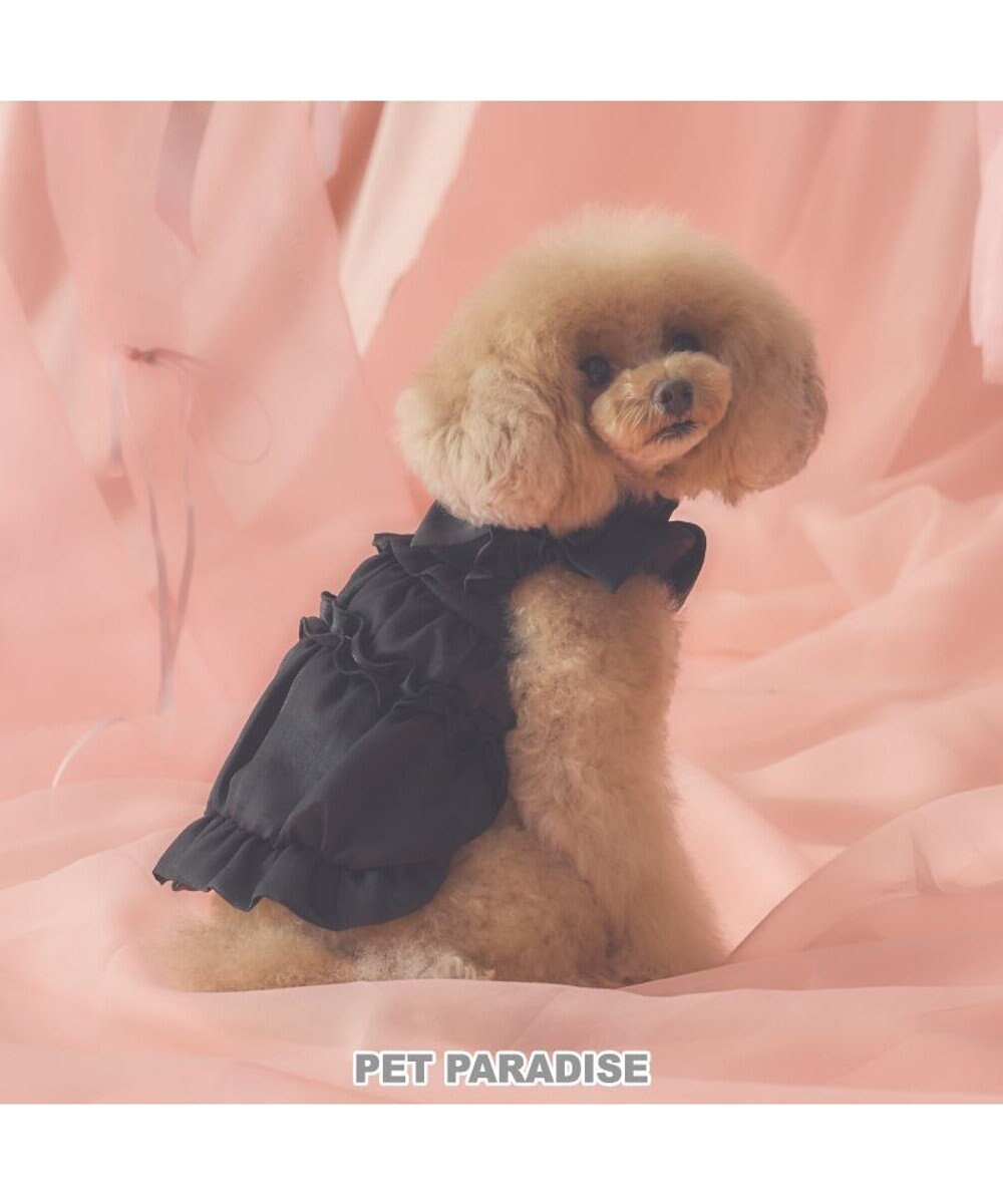 PET PARADISE cherircouture リボン ギャザーベスト 《ブラック》 小型犬 