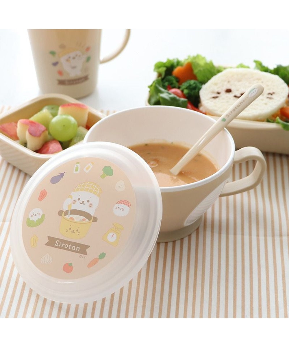 Mother garden しろたん 蓋つきスープマグカップ キッチン柄 460mL 日本製 