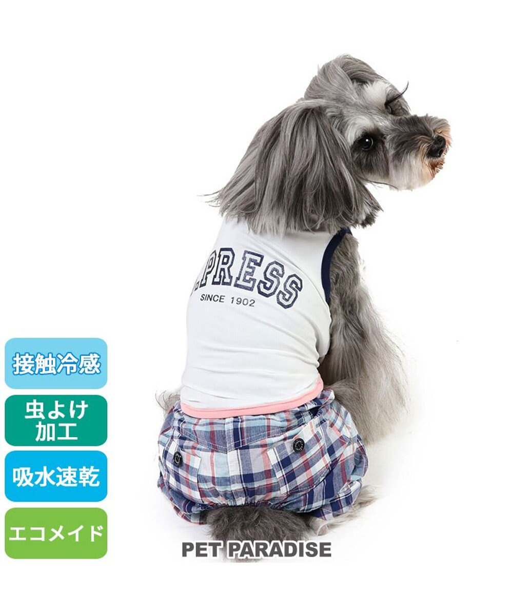 PET PARADISE J.PRESS クール 接触冷感 パンツつなぎ マドラスパンツ 小型犬 