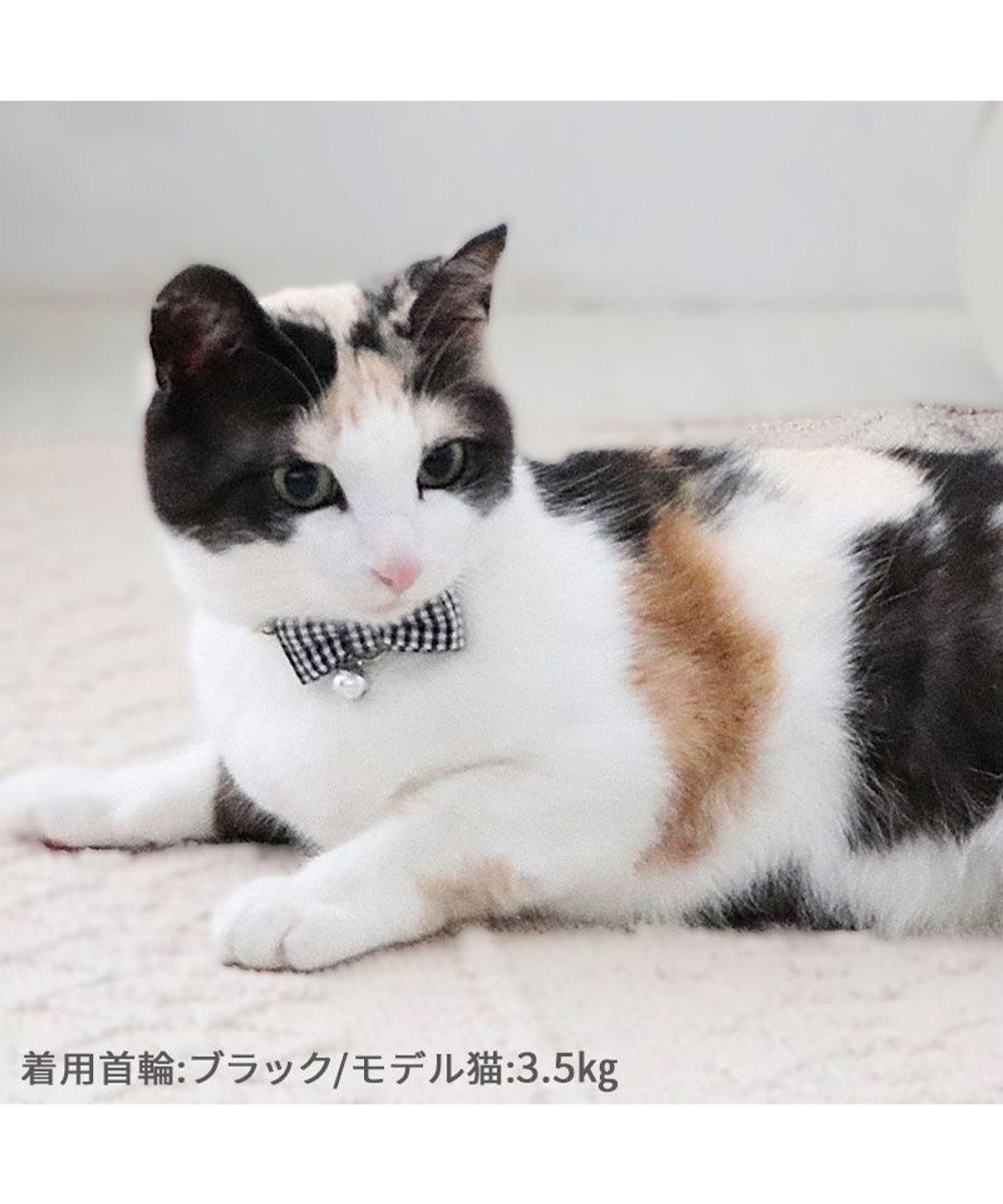 PET PARADISE ペットパラダイス 猫 首輪 ギンガムチェック 《ブラック》 小サイズ/中サイズ 