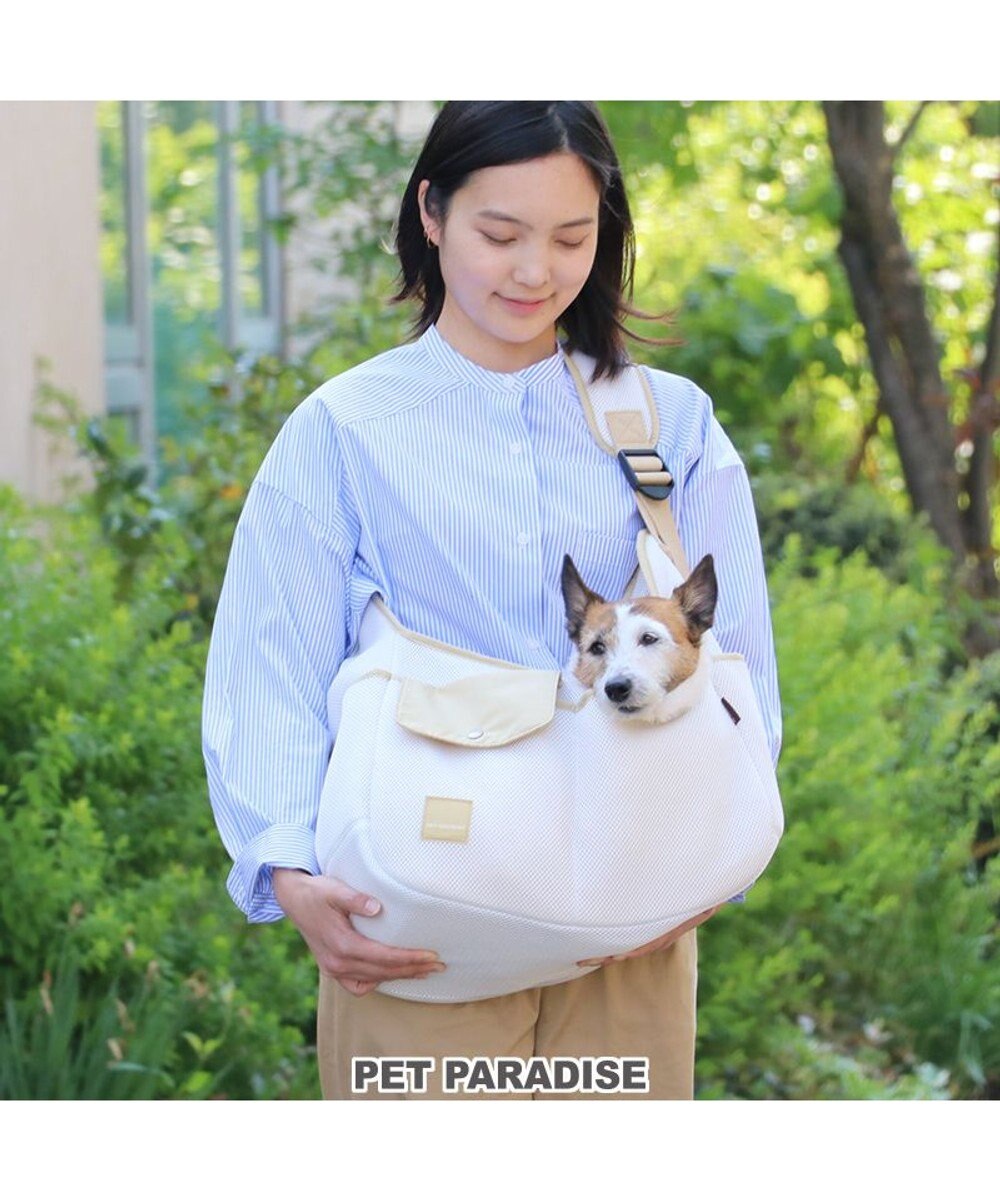 PET PARADISE ソフト メッシュスリング キャリーバッグ 【小型犬】 ブラック / ホワイト 