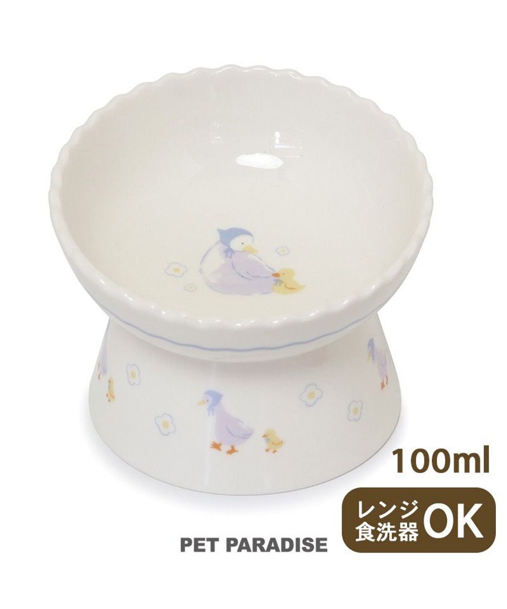 PET PARADISE ペットパラダイス 猫 高さのあるえさ皿 《あひる》 