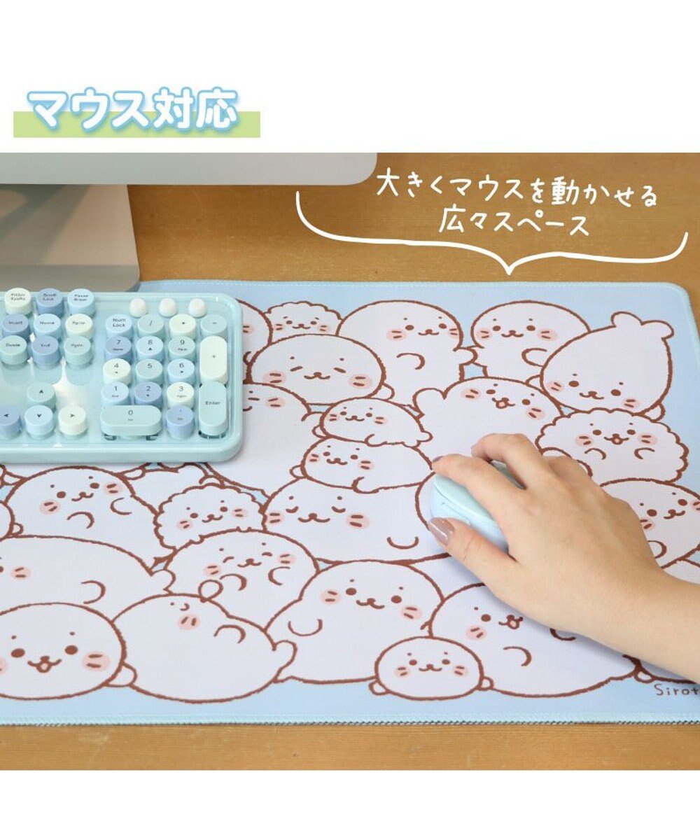 Mother garden しろたん つみつみ柄 デスクマット マウス対応 89.5×39cm 