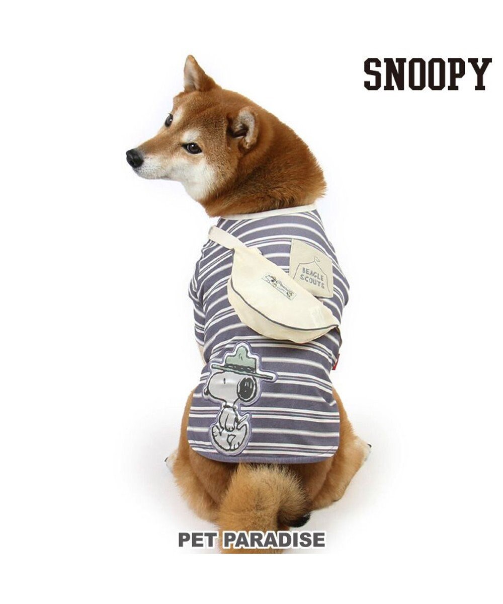 PET PARADISE スヌーピー お揃いTシャツ マルチボーダー 《グレー》 中型犬 大型犬 