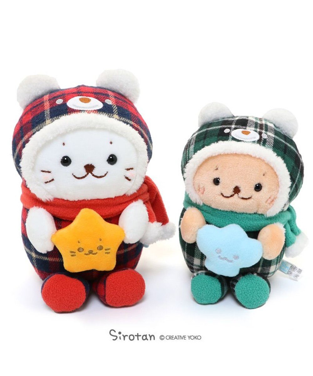 Mother garden しろたん お座り マスコット クリスマス ベア 《しろたん赤 / らっこいぬ緑》 単品 