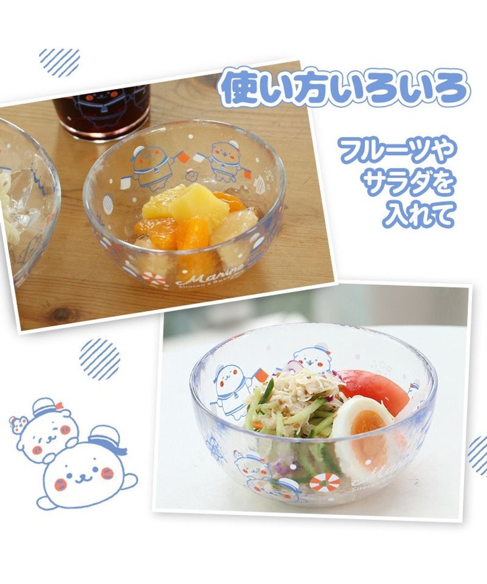 Mother garden しろたん ガラスボウル 《マリン柄》径12cm 