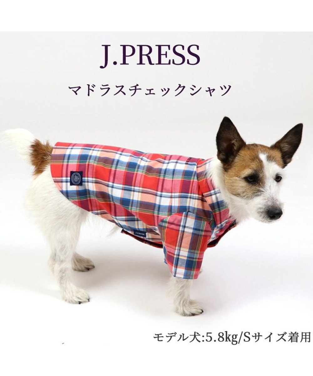 PET PARADISE 犬の服 犬 シャツ J.PRESS 【小型犬】 赤 チェック 