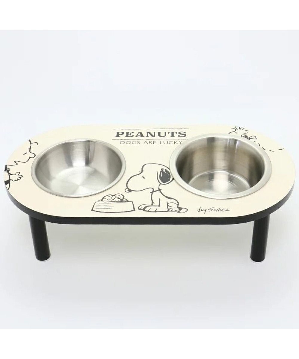 PET PARADISE スヌーピー モノトーン フードボウル スタンド 