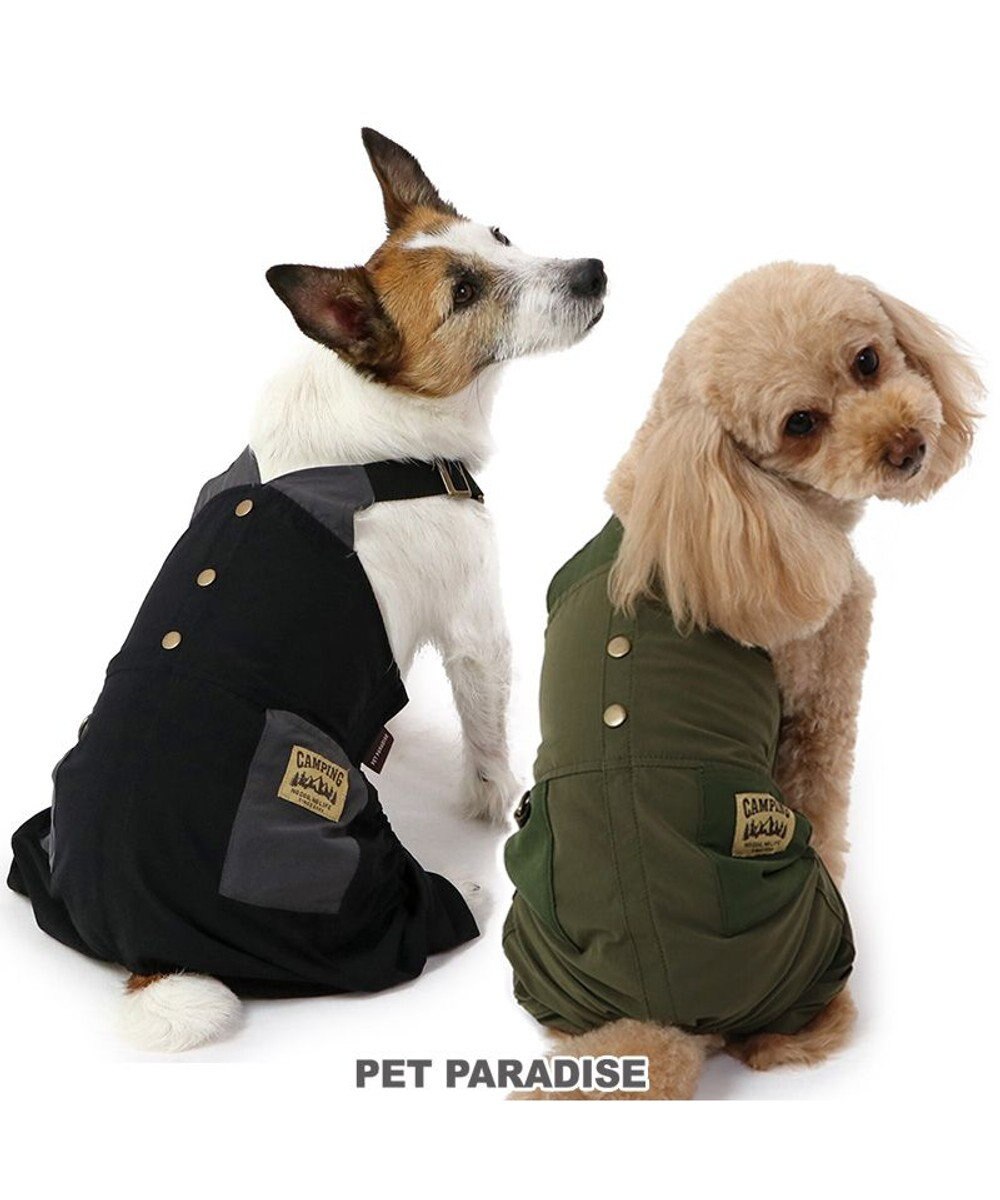 PET PARADISE ペットパラダイス オーバーオール ミリタリ ブラック 【小型犬】 