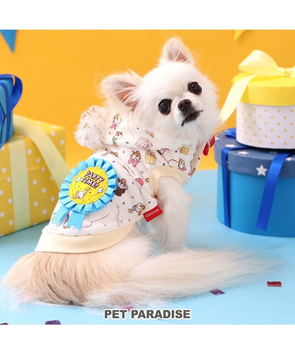 PET PARADISE ディズニー ドナルドダック 90周年 パーカー 《パーティ柄》 小型犬 