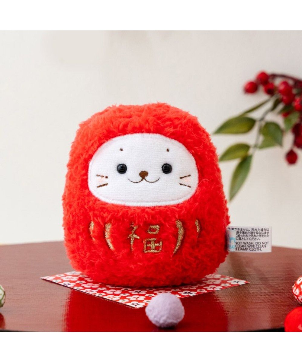Mother garden しろたん だるまマスコット 《赤》 単品  8cm 