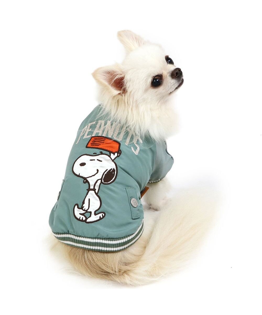 PET PARADISE スヌーピー 遠赤外線 スカジャン 《オリーブグリーン》 小型犬 