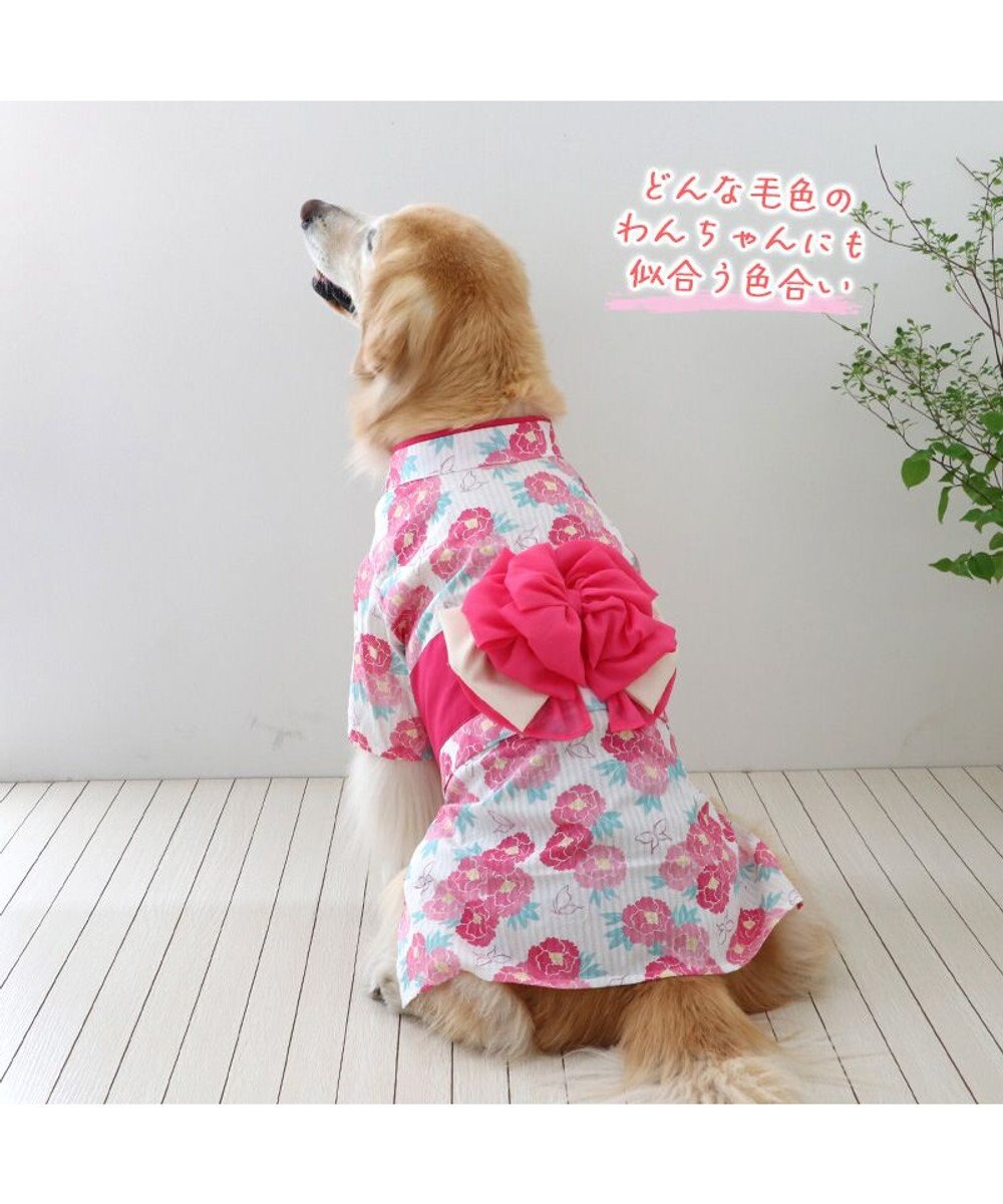 PET PARADISE 犬の服 夏 犬服 浴衣牡丹柄 ピンク  【中型犬】 【大型犬】 