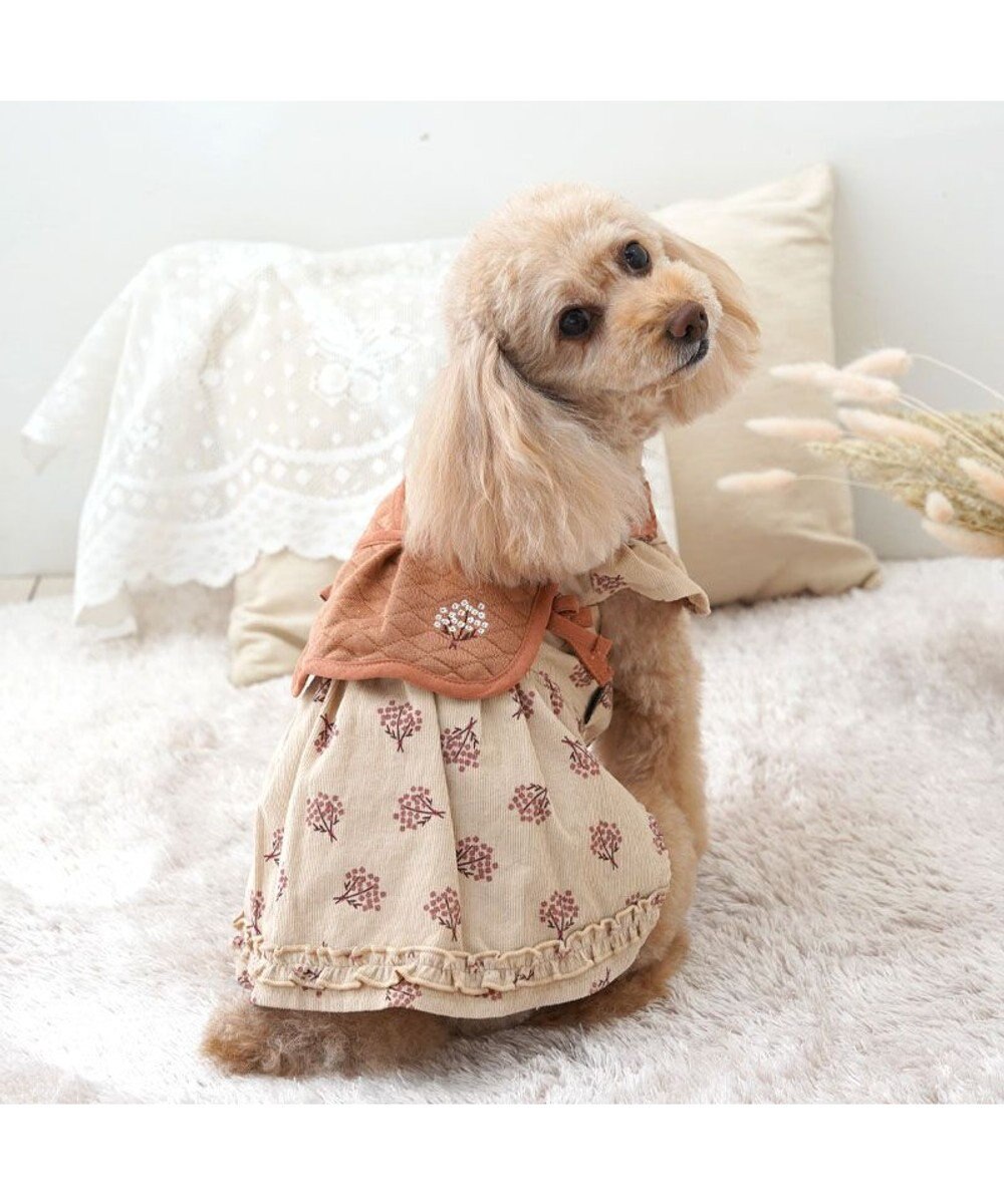 PET PARADISE ペットパラダイス キルトベスト付きワンピース 《ベージュ》 超小型犬 小型犬 