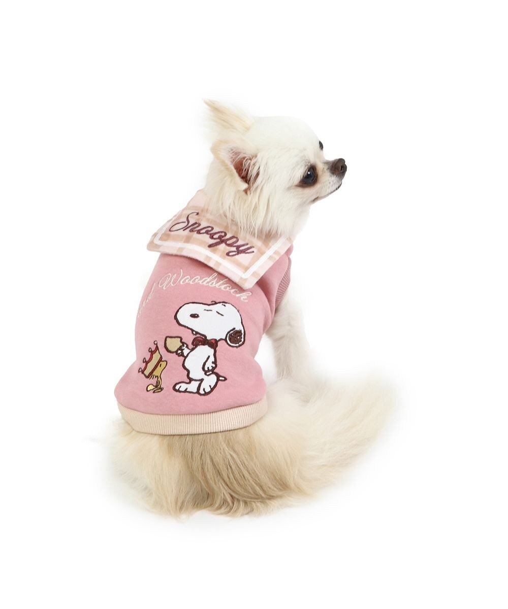 PET PARADISE スヌーピー チェック襟 トレーナー 《ピンク》  小型犬 
