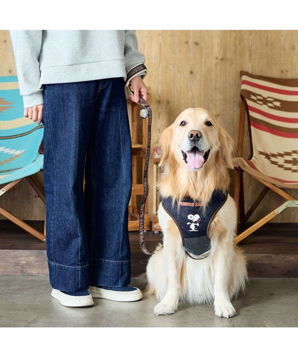PET PARADISE スヌーピー ハーネス＆リード 《ワッペン柄》 Ｌ 大型犬 