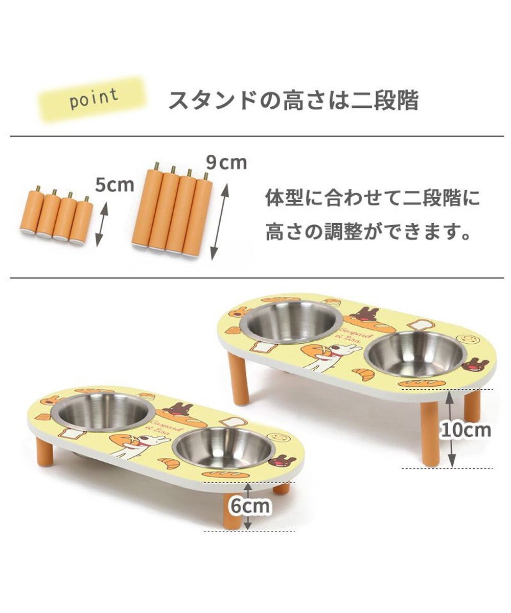PET PARADISE リサとガスパール テーブルえさ皿 《パン柄》 
