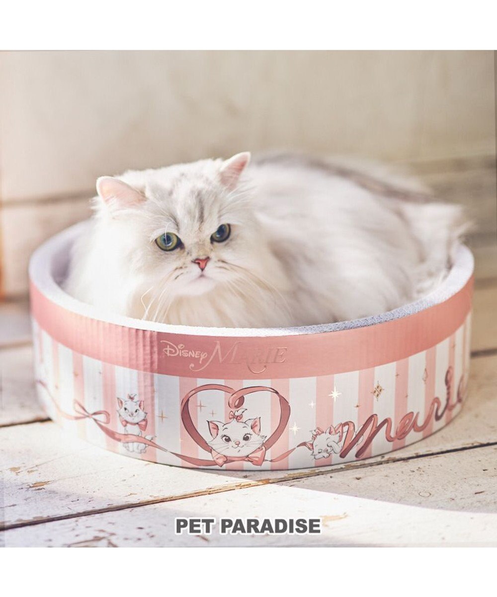 PET PARADISE  ディズニー マリー 丸型 猫爪とぎ ダンボール 《帽子箱風》 