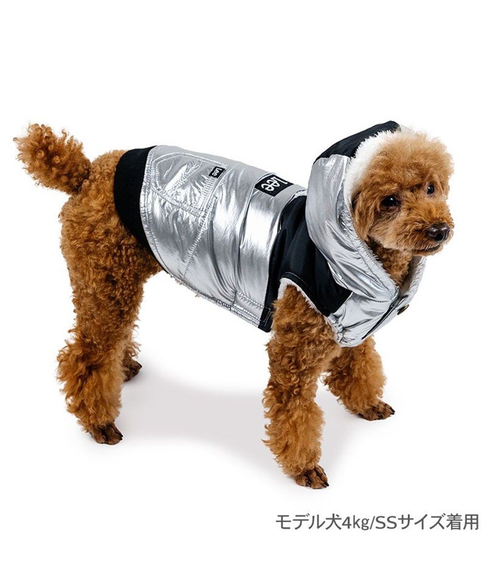 PET PARADISE Lee フード付 綿入れベスト 《シルバー》 小型犬 