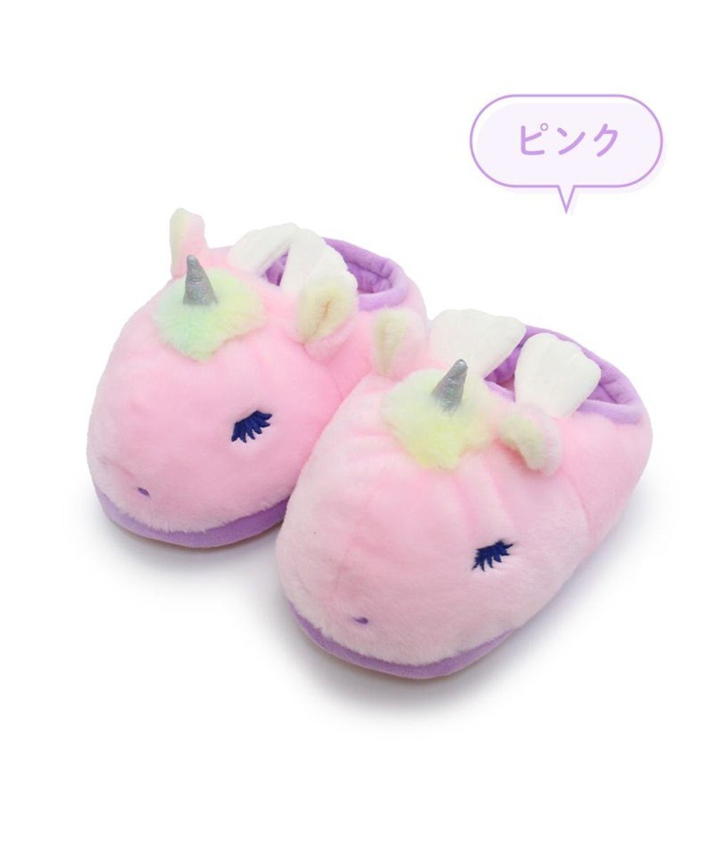 Mother garden マザーガーデン ユニコーン ふわふわ キッズスリッパ  《ピンク》 