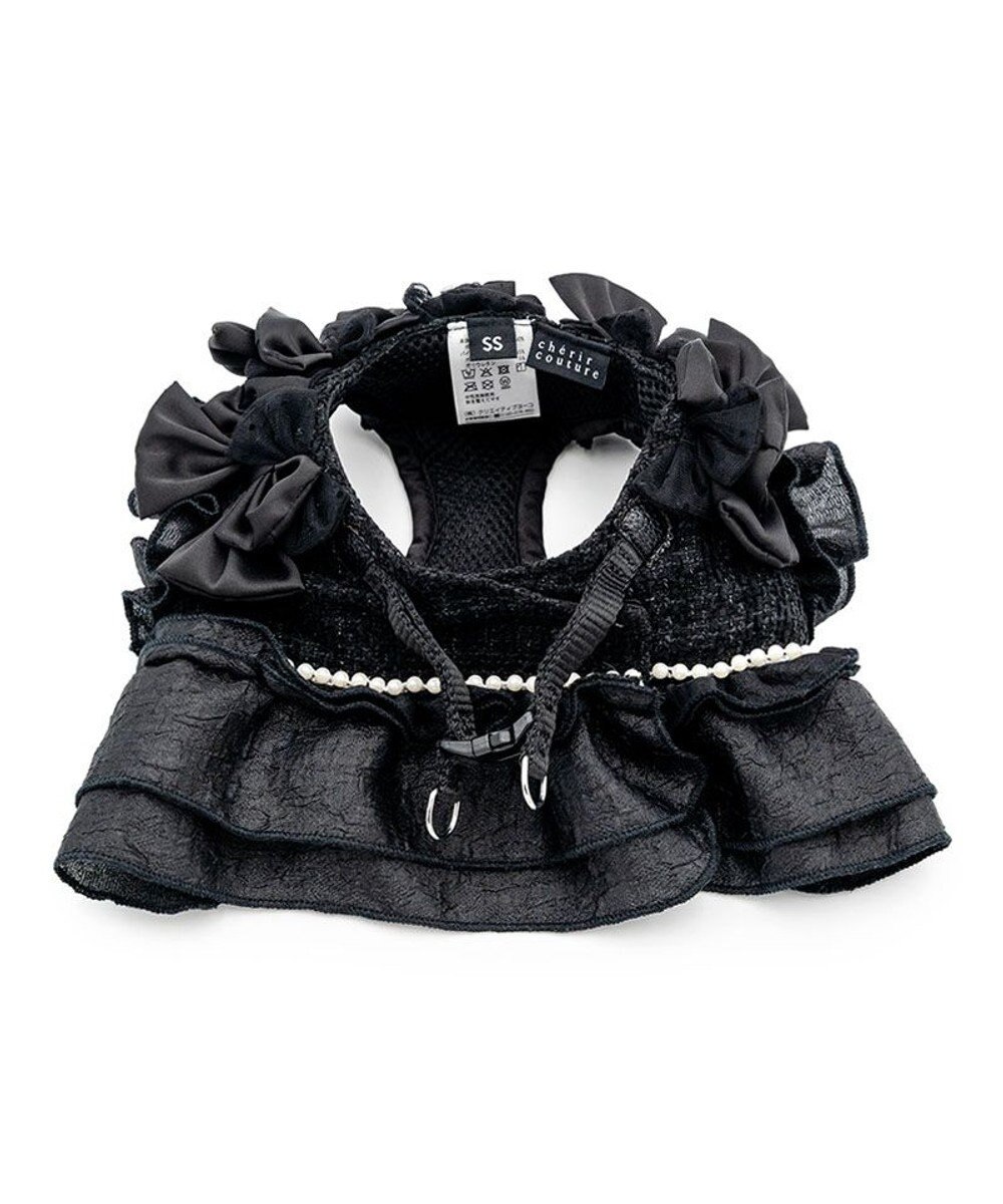 PET PARADISE cherircouture ツイード ベストハーネス 《ブラック》 ４Ｓ/３Ｓ 