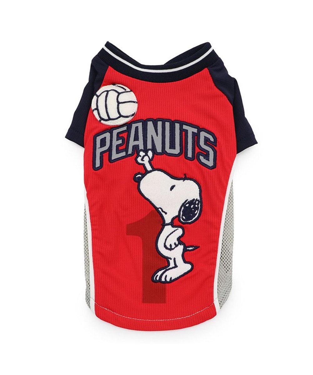 PET PARADISE スヌーピー バレーボール Tシャツ 接触冷感《レッド》 中型犬 大型犬 