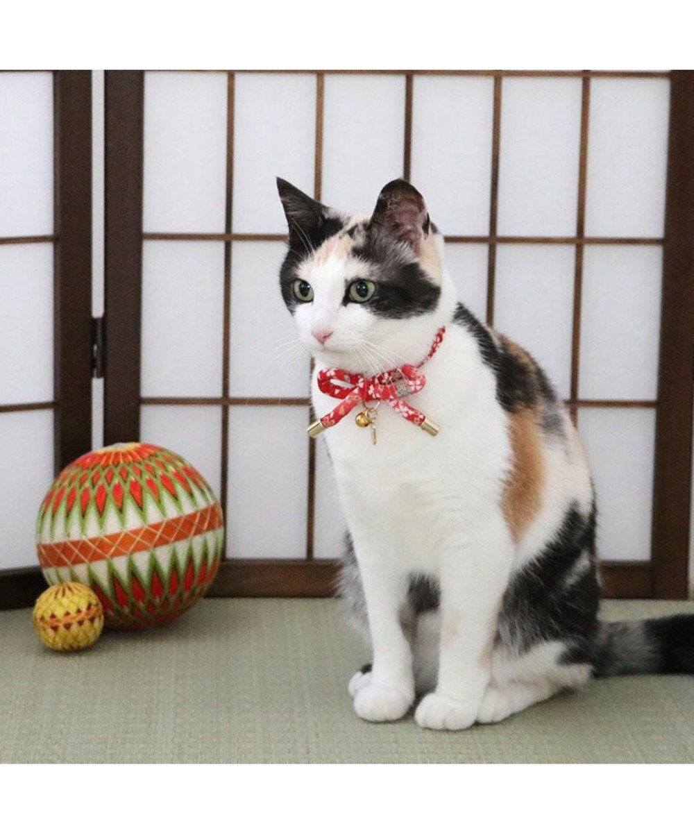 PET PARADISE ペットパラダイス 和むすび 猫首輪  《赤》 小 / 中 