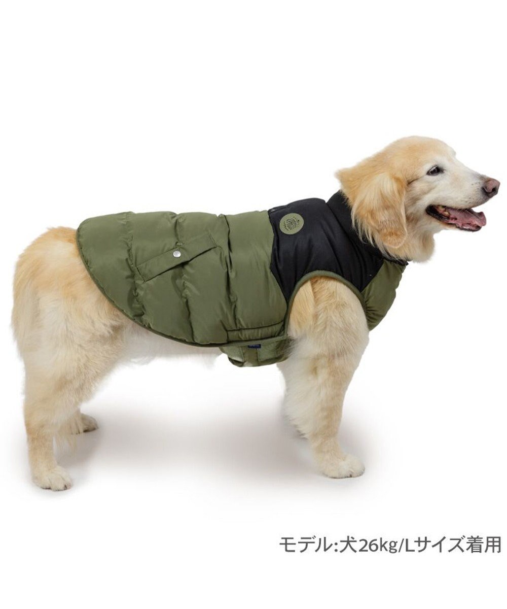 PET PARADISE J.PRESS バイカラーベスト 《カーキ》 中型犬 