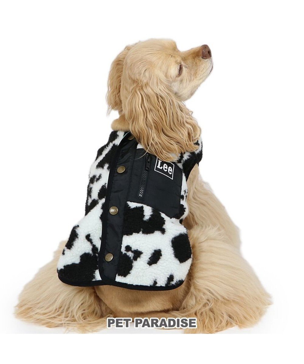 PET PARADISE Lee 牛柄 背中開きボアベスト 《 白黒》 中型犬 大型犬 