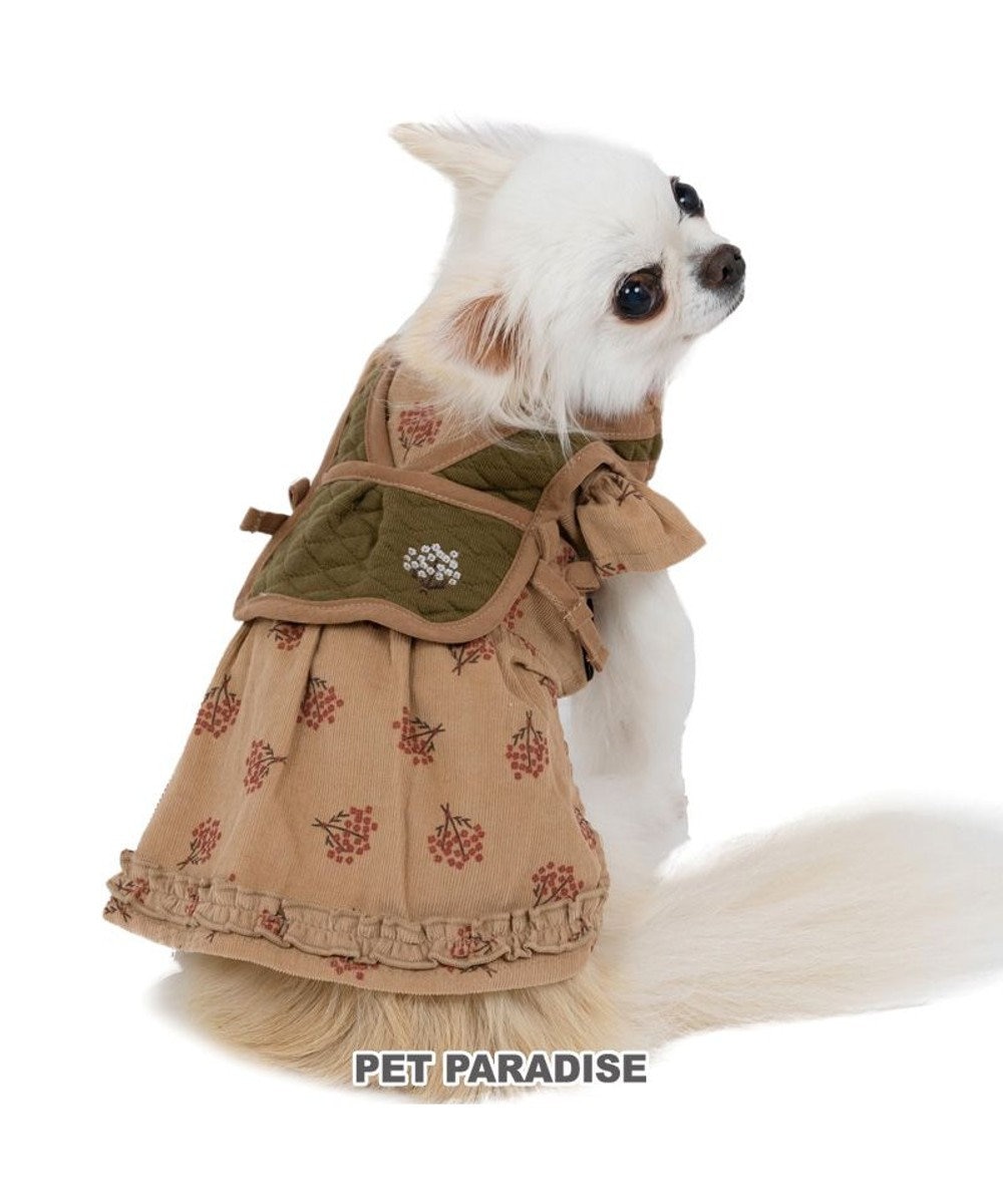 PET PARADISE ペットパラダイス キルトベスト付きワンピース 《ブラウン》 超小型犬 小型犬 