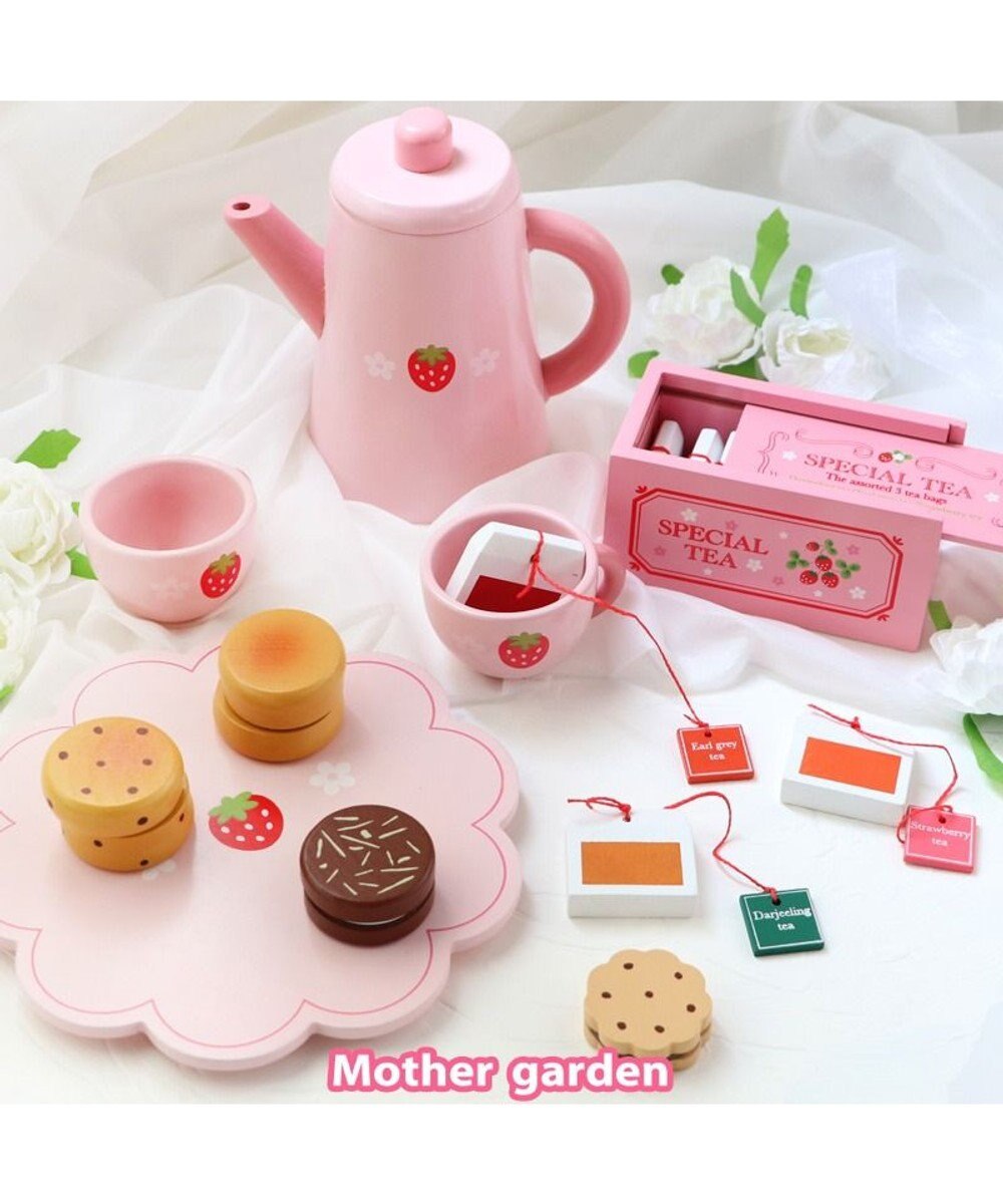 Mother garden マザーガーデン 野いちごままごと ポット＆紅茶セット 木のおままごと 