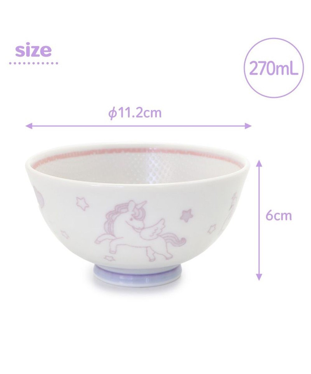Mother garden マザーガーデン ユニコーン くっつきにくい ご飯茶碗 中盛 ピンク 