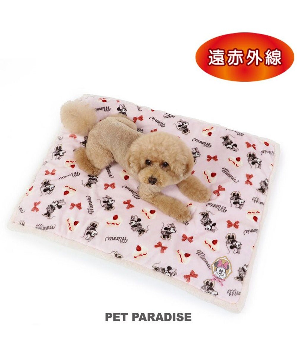 PET PARADISE ディズニーミニーマウス 遠赤外線 ボアマット 《ケーキ柄  》(80×60cm) 