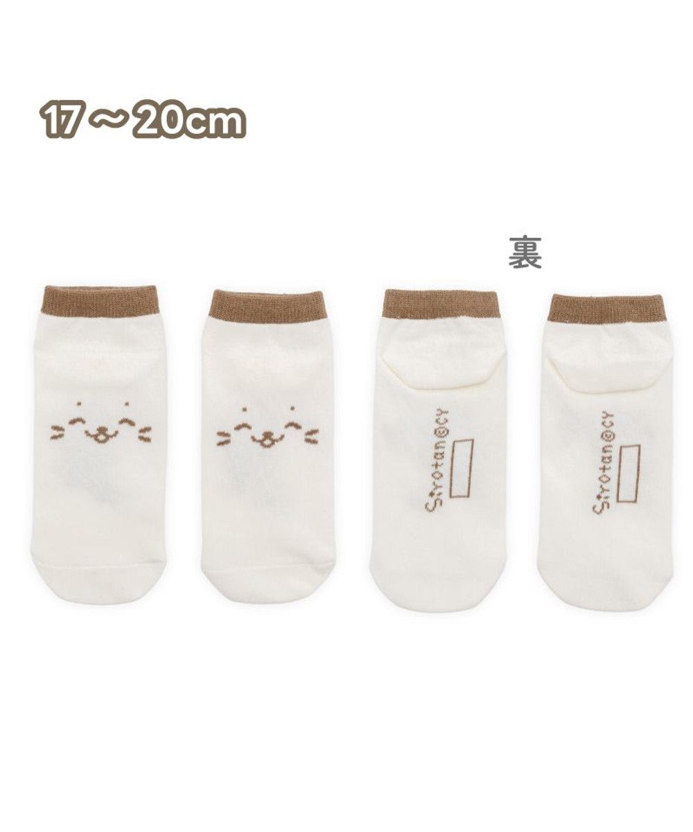 Mother garden しろたん 靴下 スニーカー丈 2足セット 17～20cm 《にっこりブラウン ドットウインク》 