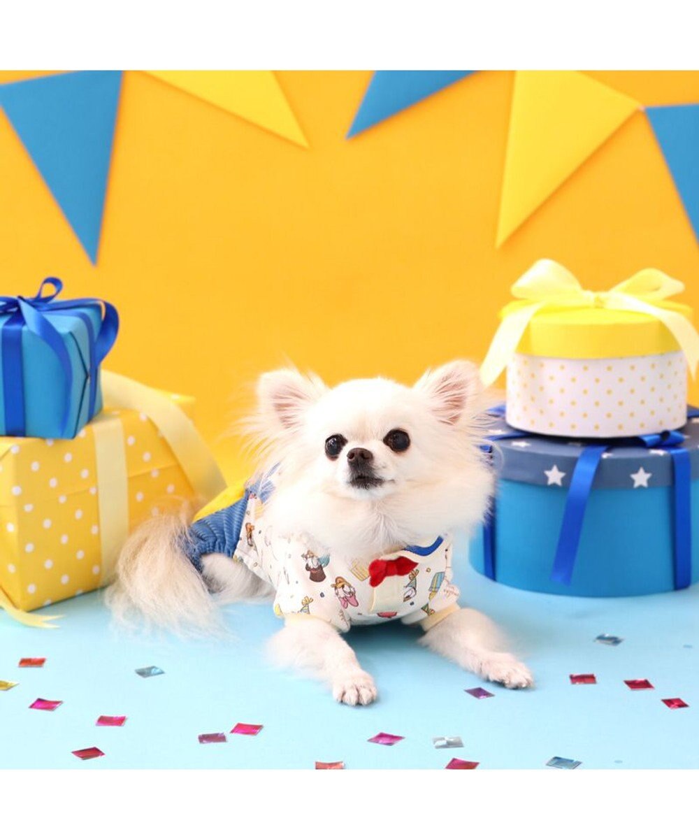 PET PARADISE ディズニー ドナルドダック 90周年 パンツ上下 《パーティ柄》 小型犬 