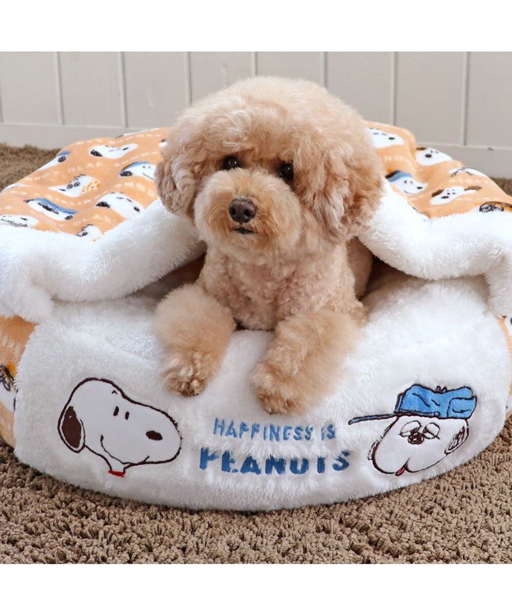 PET PARADISE スヌーピー 丸型寝袋 遠赤外線 《ブラザー柄》 60cm 