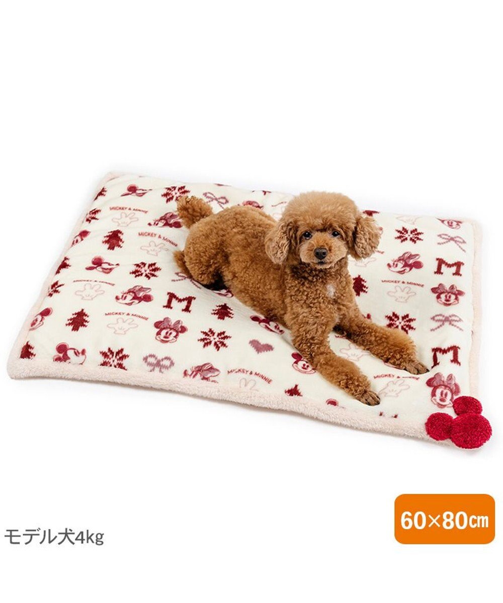 PET PARADISE ディズニー ミッキーマウス 遠赤外線 ボア マット 《ニット柄》 