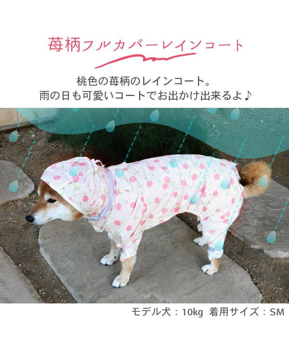 PET PARADISE ペットパラダイス 足付き レインコート 《いちご柄》中型犬 大型犬 