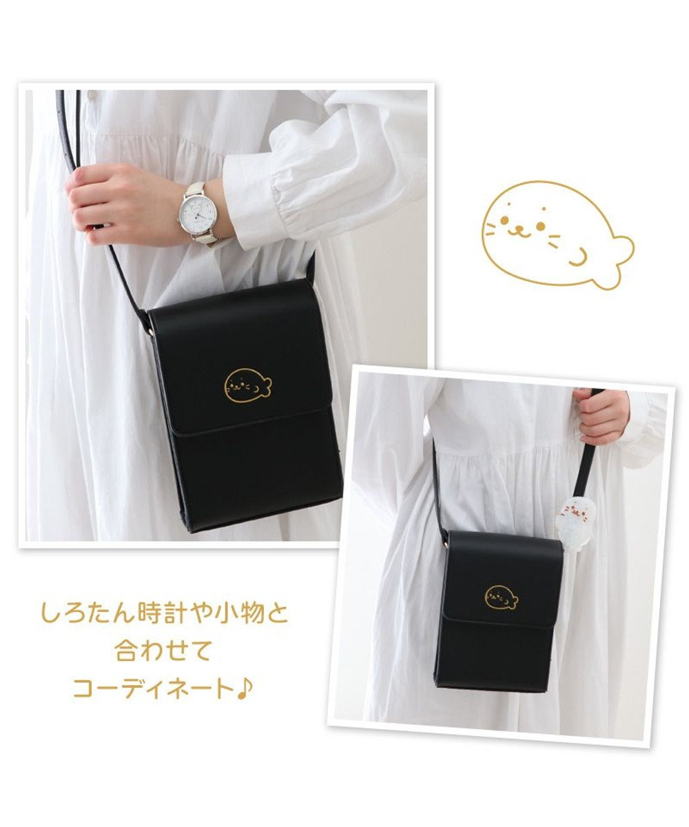 Mother garden しろたん スマホショルダー バッグ 黒  スマホポーチ 