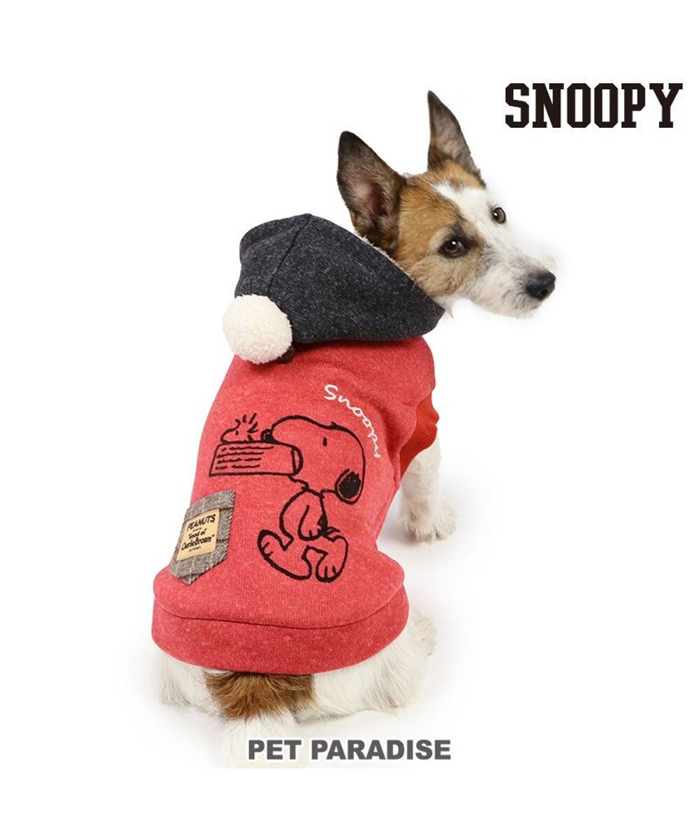 PET PARADISE 犬 服 秋 スヌーピー パーカー 【小型犬】 カジュアル レッド 