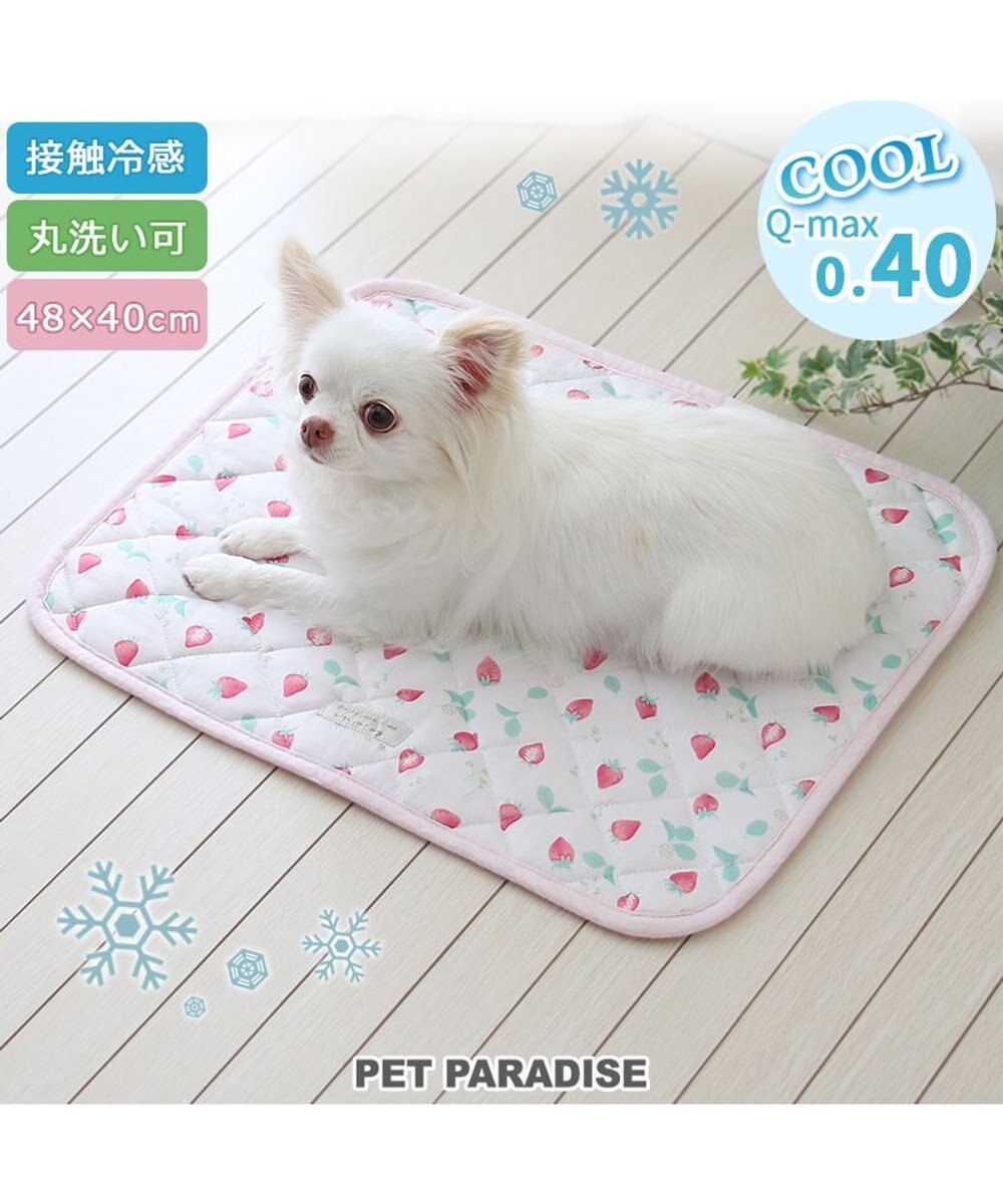 PET PARADISE ペットパラダイス クールマット 《いちご＆お花柄》 48×40㎝ 