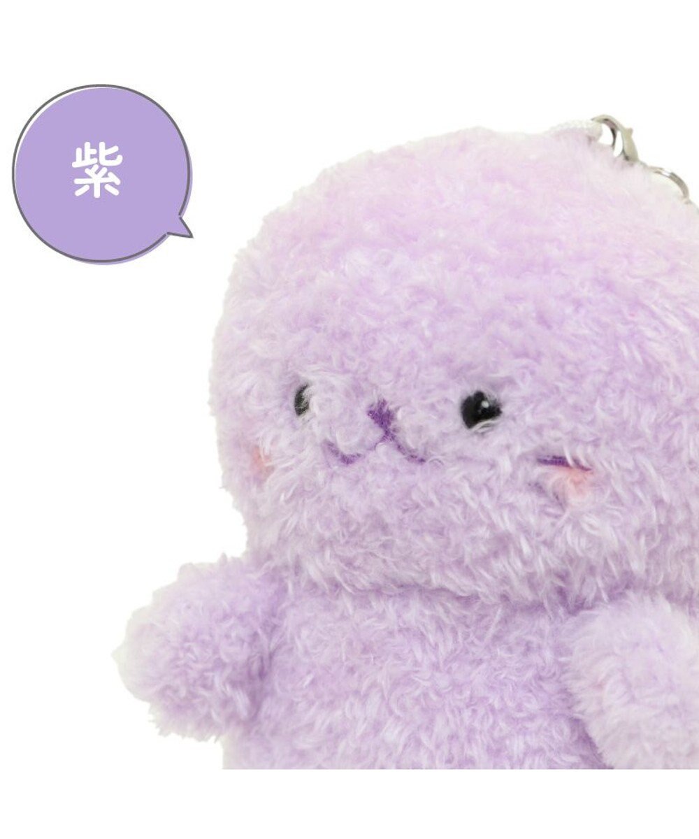 Mother garden しろたん ついてきちゃうマスコット  キーホルダー 12cm 《もふもふ 紫》 単品 