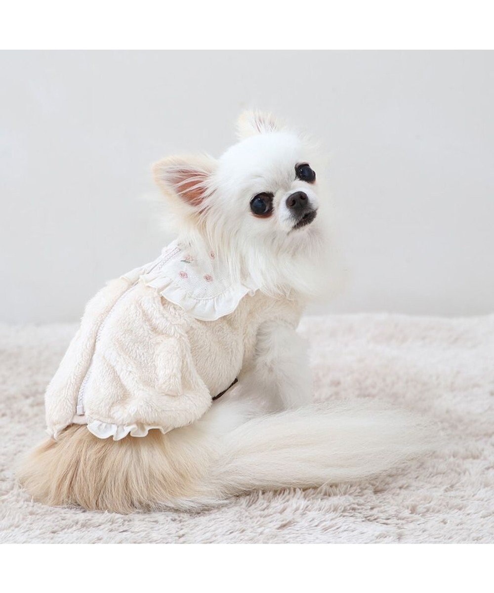 PET PARADISE ペットパラダイス ボア ジップベスト 《お花》 小型犬 