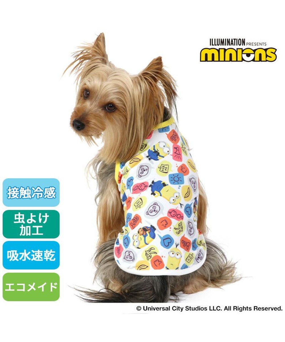 PET PARADISE 犬の服 春夏 ひんやり クール 接触冷感 虫除け ミニオン  ふきだし柄 タンクトップ 【小型犬】 