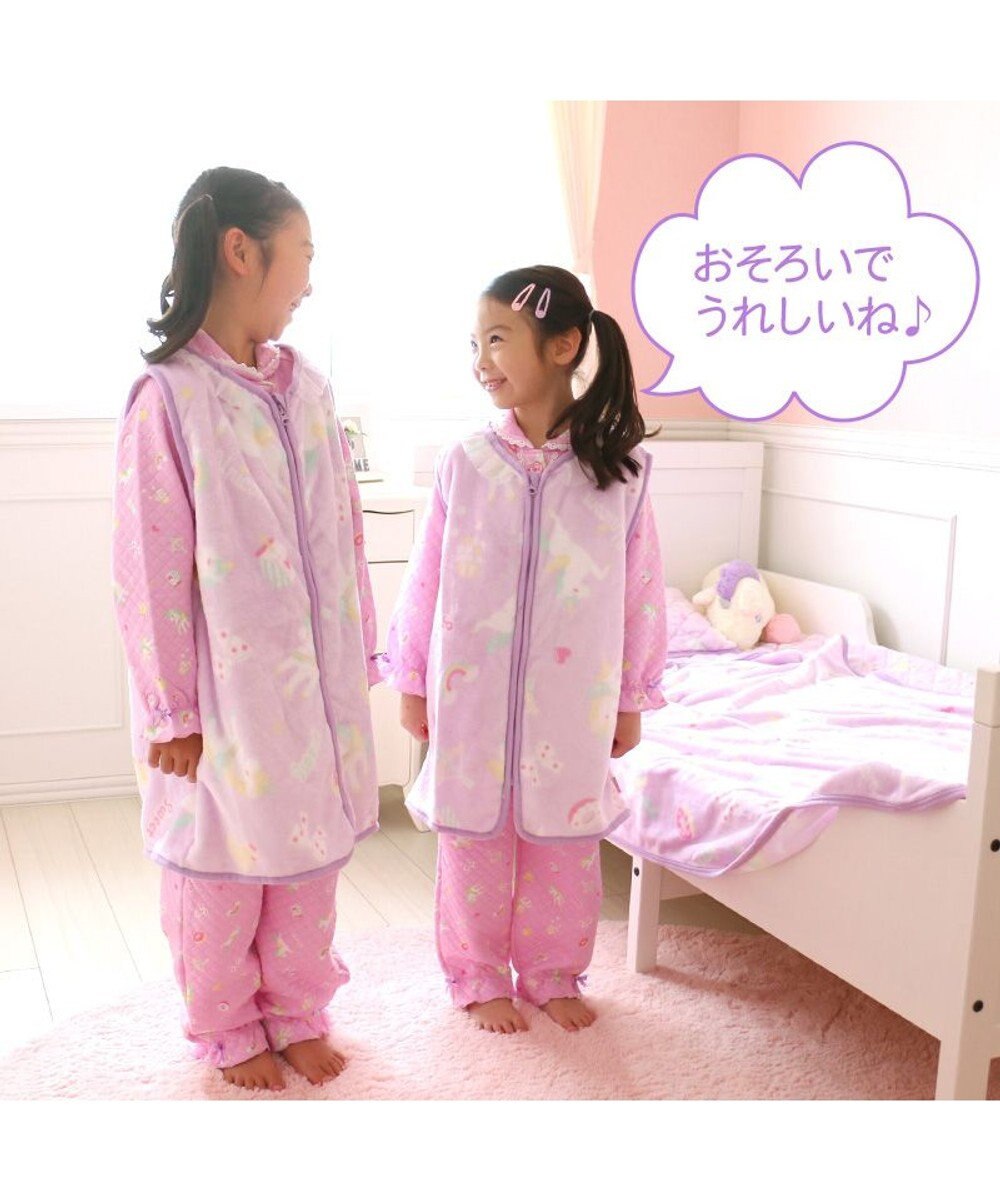 Mother garden マザーガーデン ユニコーン ふわふわ キッズ スリーパー 《ポップ柄》 M/L サイズ あったかベスト 
