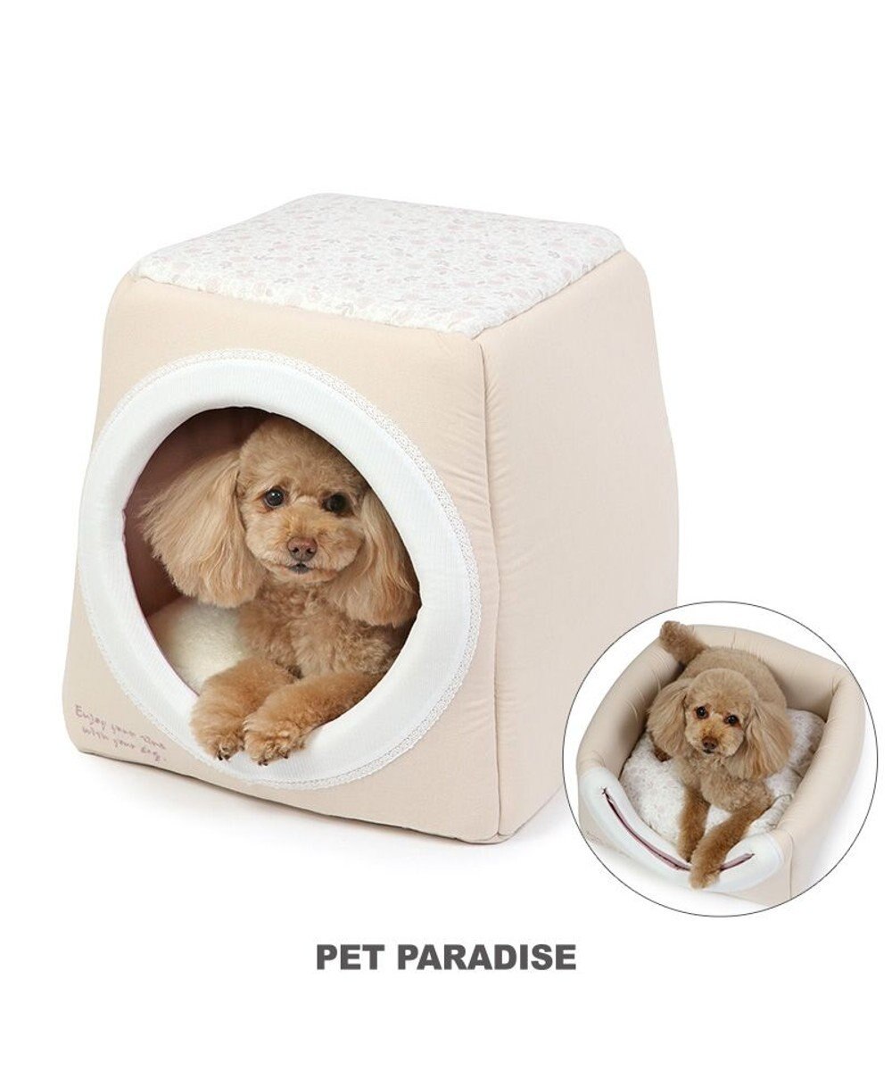 PET PARADISE 花柄 ２ｗａｙハウス カドラーベッド  (40×40cm) 